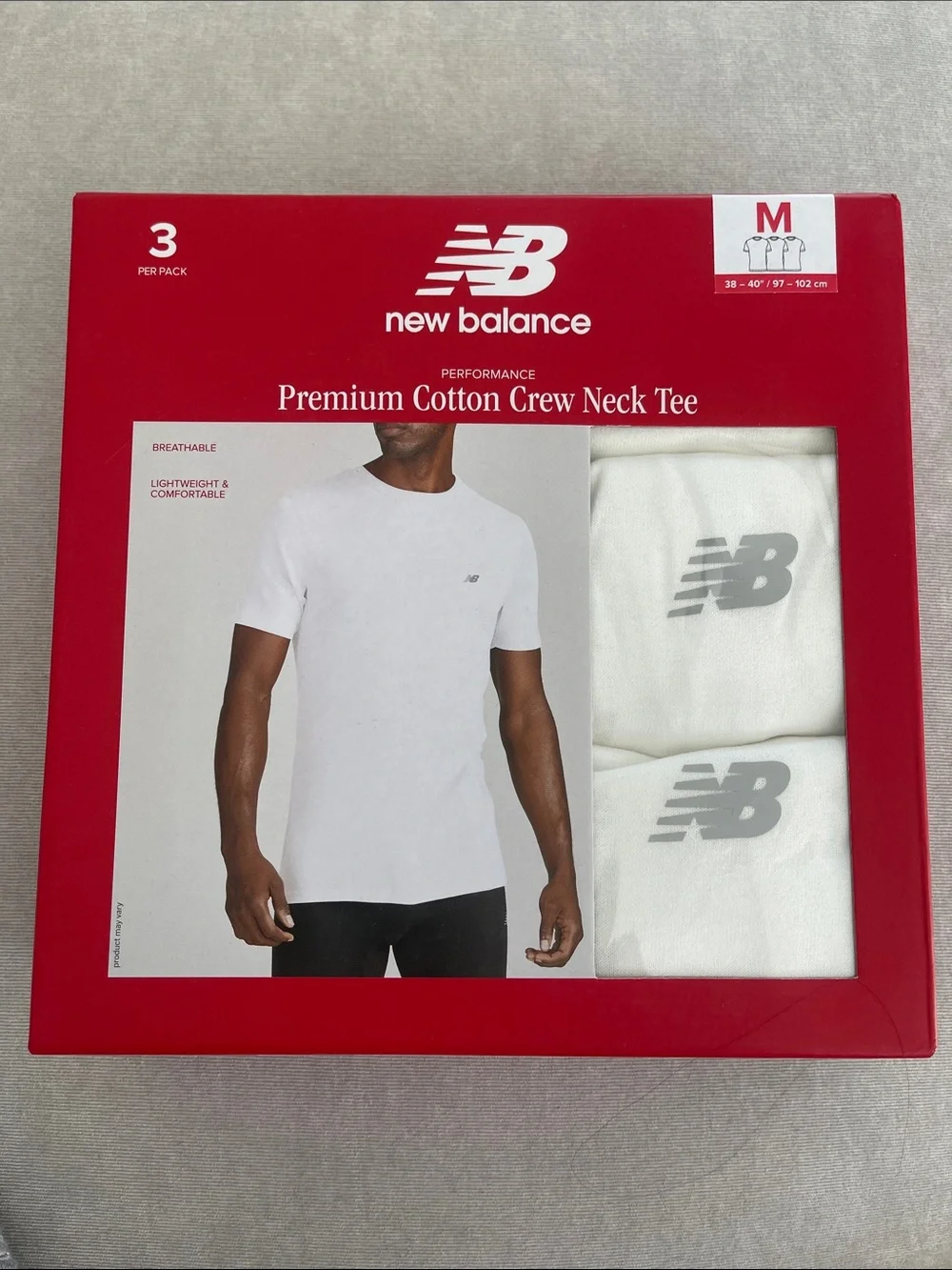 ❤️NEW!!!❤️ New Balance Men’s Premium White Cotton Crew Neck Tee - 3 Pack